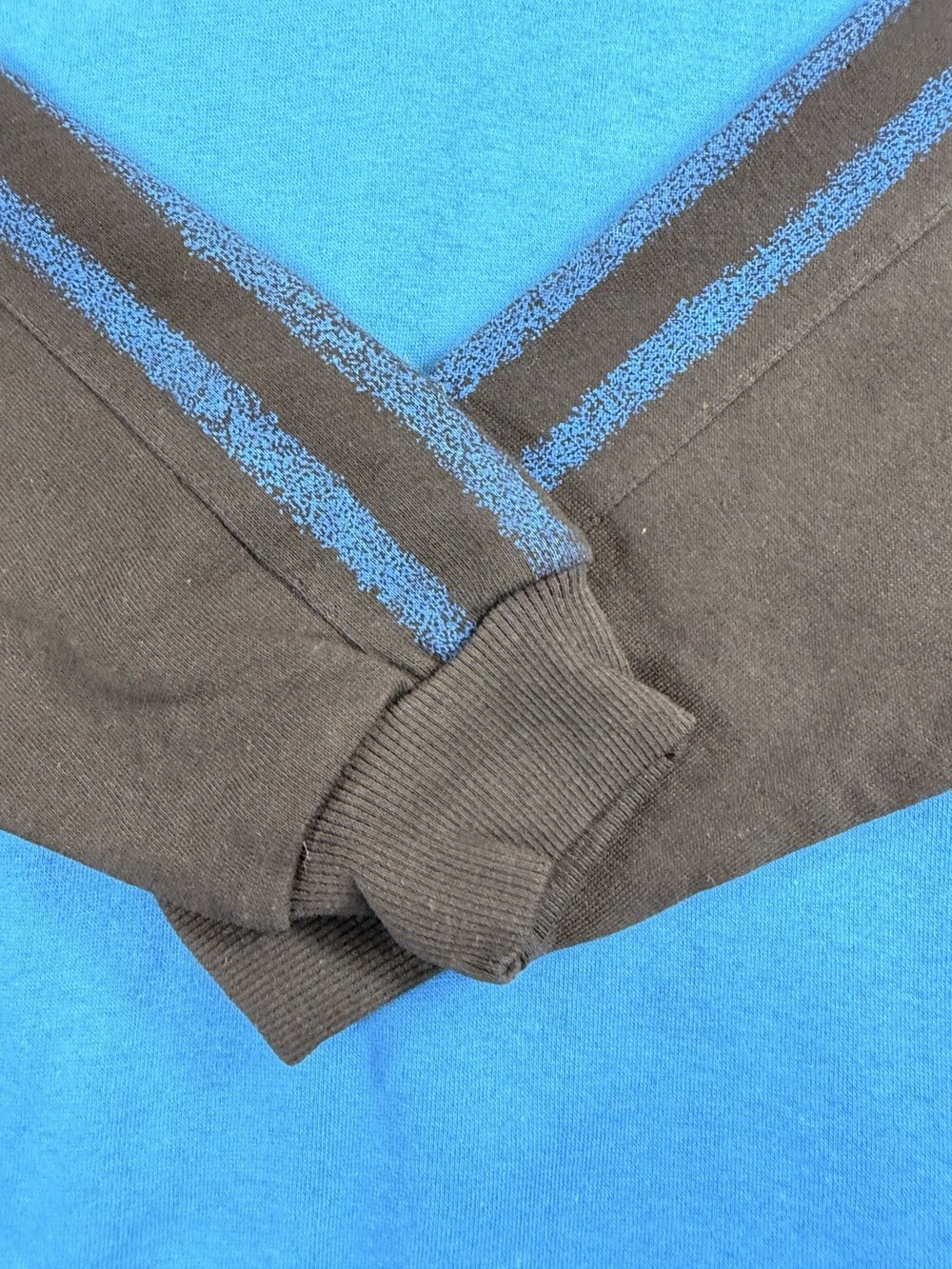 Vtg 90s Maneuvers Deadstock Boys L Sweatshirt 1/4 Zip Black Blue Colorblock NWT - Picture 16 of 16